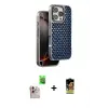 ieg™ iPhone 16 Pro Max Kılıf Siluet Form Serisi - Siyah Buffer Cam Ekran Koruyucu + Raze Metal Kamera Lens - NLGY