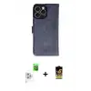 ieg™ iPhone 16 Pro Max Kılıf Siluet Işık Serisi - Siyah Buffer Cam Ekran Koruyucu + Raze Metal Kamera Lens - BZ