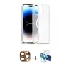 ieg™ iPhone 16 Pro Max Kılıf Siluet Minimal Prime - Siyah 3D Antistatik Cam Ekran Koruyucu + Pers Alüminyum Kamera Lens - CLTM