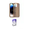 ieg™ iPhone 16 Pro Max Kılıf Siluet Minimal Prime - Siyah Bilvis 5in1 3D Magic Cam Ekran Koruyucu