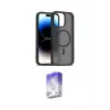 ieg™ iPhone 16 Pro Max Kılıf Siluet Minimal Prime - Siyah Bilvis 5in1 3D Magic Cam Ekran Koruyucu