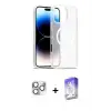 ieg™ iPhone 16 Pro Max Kılıf Siluet Minimal Prime - Siyah Bilvis 5in1 3D Magic Cam Ekran Koruyucu + Pers Alüminyum Kamera Lens - GS