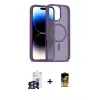 ieg™ iPhone 16 Pro Max Kılıf Siluet Minimal Prime - Siyah Buffer Cam Ekran Koruyucu + Bilvis Titan Kamera Lens - GS