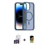 ieg™ iPhone 16 Pro Max Kılıf Siluet Minimal Prime - Siyah Buffer Cam Ekran Koruyucu + Bilvis Titan Kamera Lens - GS