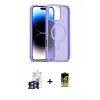 ieg™ iPhone 16 Pro Max Kılıf Siluet Minimal Prime - Siyah Buffer Cam Ekran Koruyucu + Bilvis Titan Kamera Lens - GS