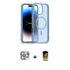 ieg™ iPhone 16 Pro Max Kılıf Siluet Minimal Prime - Siyah Buffer Cam Ekran Koruyucu + Pers Alüminyum Kamera Lens - GI