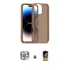 ieg™ iPhone 16 Pro Max Kılıf Siluet Minimal Prime - Siyah Buffer Cam Ekran Koruyucu + Pers Alüminyum Kamera Lens - GI