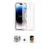 ieg™ iPhone 16 Pro Max Kılıf Siluet Minimal Prime - Siyah Buffer Cam Ekran Koruyucu + Pers Alüminyum Kamera Lens - GI
