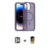 ieg™ iPhone 16 Pro Max Kılıf Siluet Minimal Prime - Siyah Buffer Cam Ekran Koruyucu + PVD Metal Kamera Lens - GD