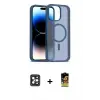 ieg™ iPhone 16 Pro Max Kılıf Siluet Minimal Prime - Siyah Buffer Cam Ekran Koruyucu + PVD Metal Kamera Lens - SH