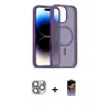 ieg™ iPhone 16 Pro Max Kılıf Siluet Minimal Prime - Siyah Buffer Hayalet Cam Ekran Koruyucu + Pers Alüminyum Kamera Lens - GI
