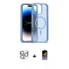 ieg™ iPhone 16 Pro Max Kılıf Siluet Minimal Prime - Siyah Buffer Hayalet Cam Ekran Koruyucu + Pers Alüminyum Kamera Lens - GS