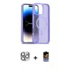 ieg™ iPhone 16 Pro Max Kılıf Siluet Minimal Prime - Siyah Buffer Hayalet Cam Ekran Koruyucu + Pers Alüminyum Kamera Lens - GI