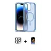 ieg™ iPhone 16 Pro Max Kılıf Siluet Minimal Prime - Siyah Buffer Hayalet Cam Ekran Koruyucu + Pers Alüminyum Kamera Lens - GI