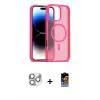 ieg™ iPhone 16 Pro Max Kılıf Siluet Minimal Prime - Siyah Buffer Hayalet Cam Ekran Koruyucu + Pers Alüminyum Kamera Lens - GS
