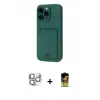 ieg™ iPhone 16 Pro Max Kılıf Vadi Çizgi Prime - Siyah Buffer Cam Ekran Koruyucu + Pers Alüminyum Kamera Lens - GS