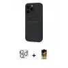 ieg™ iPhone 16 Pro Max Kılıf Vadi Çizgi Prime - Siyah Buffer Cam Ekran Koruyucu + Pers Alüminyum Kamera Lens - GS