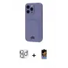 ieg™ iPhone 16 Pro Max Kılıf Vadi Çizgi Prime - Siyah Buffer Hayalet Cam Ekran Koruyucu + Pers Alüminyum Kamera Lens - GS