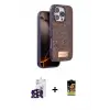 ieg™ iPhone 16 Pro Max Kılıf Vadi Klasik Serisi - Siyah Buffer Cam Ekran Koruyucu + Bilvis Titan Kamera Lens - SH