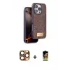 ieg™ iPhone 16 Pro Max Kılıf Vadi Klasik Serisi - Siyah Buffer Cam Ekran Koruyucu + Pers Alüminyum Kamera Lens - CLTM