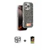 ieg™ iPhone 16 Pro Max Kılıf Vadi Klasik Serisi - Siyah Buffer Cam Ekran Koruyucu + Pers Alüminyum Kamera Lens - GI