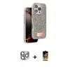 ieg™ iPhone 16 Pro Max Kılıf Vadi Klasik Serisi - Siyah Buffer Cam Ekran Koruyucu + Pers Alüminyum Kamera Lens - GI