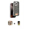 ieg™ iPhone 16 Pro Max Kılıf Vadi Klasik Serisi - Siyah Buffer Cam Ekran Koruyucu + Pers Alüminyum Kamera Lens - CLTM