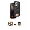 ieg™ iPhone 16 Pro Max Kılıf Vadi Klasik Serisi - Siyah Buffer Cam Ekran Koruyucu + Pers Alüminyum Kamera Lens - CLTM