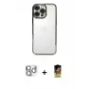 ieg™ iPhone 16 Pro Max Kılıf Vadi Minimal - Siyah Buffer Cam Ekran Koruyucu + Pers Alüminyum Kamera Lens - GS