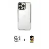 ieg™ iPhone 16 Pro Max Kılıf Vadi Minimal - Siyah Buffer Cam Ekran Koruyucu + Pers Alüminyum Kamera Lens - GS
