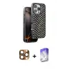 ieg™ iPhone 16 Pro Max Kılıf Vadi Özel Seri - Siyah Bilvis 5in1 3D Magic Cam Ekran Koruyucu + Pers Alüminyum Kamera Lens - CLTM