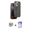 ieg™ iPhone 16 Pro Max Kılıf Vadi Özel Seri - Siyah Bilvis 5in1 3D Magic Cam Ekran Koruyucu + Pers Alüminyum Kamera Lens - GI