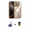 ieg™ iPhone 16 Pro Max Kılıf Yadigar Asil Koleksiyonu - Siyah Buffer Cam Ekran Koruyucu + Bilvis Titan Kamera Lens - SH