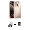 ieg™ iPhone 16 Pro Max Kılıf Yadigar Asil Koleksiyonu - Siyah Buffer Hayalet Cam Ekran Koruyucu + Bilvis Titan Kamera Lens - GS
