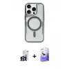 ieg™ iPhone 16 Pro Max Kılıf Yadigar Klasik Özel Seri - Siyah Bilvis 5in1 5D Magic Hayalet Cam Ekran Koruyucu + Bilvis Titan Kamera Lens - TMGI