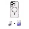 ieg™ iPhone 16 Pro Max Kılıf Yadigar Klasik Özel Seri - Siyah Bilvis 5in1 5D Magic Hayalet Cam Ekran Koruyucu + Bilvis Titan Kamera Lens - TMGI