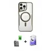 ieg™ iPhone 16 Pro Max Kılıf Yadigar Klasik Özel Seri - Siyah Bilvis 5in1 5D Magic Hayalet Cam Ekran Koruyucu + Raze Metal Kamera Lens - SH
