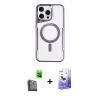 ieg™ iPhone 16 Pro Max Kılıf Yadigar Klasik Özel Seri - Siyah Bilvis 5in1 5D Magic Hayalet Cam Ekran Koruyucu + Raze Metal Kamera Lens - SH