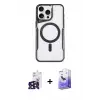 ieg™ iPhone 16 Pro Max Kılıf Yadigar Klasik Özel Seri - Siyah Bilvis 5in1 5D Magic Hayalet Cam Ekran Koruyucu + Bilvis Titan Kamera Lens - SH