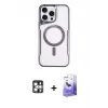 ieg™ iPhone 16 Pro Max Kılıf Yadigar Klasik Özel Seri - Siyah Bilvis 5in1 5D Magic Hayalet Cam Ekran Koruyucu + PVD Metal Kamera Lens - GS
