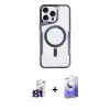 ieg™ iPhone 16 Pro Max Kılıf Yadigar Klasik Özel Seri - Siyah Bilvis 5in1 5D Magic Hayalet Cam Ekran Koruyucu + Bilvis Titan Kamera Lens - TMGI