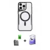 ieg™ iPhone 16 Pro Max Kılıf Yadigar Klasik Özel Seri - Siyah Bilvis 5in1 5D Magic Hayalet Cam Ekran Koruyucu + Raze Metal Kamera Lens - SH