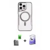 ieg™ iPhone 16 Pro Max Kılıf Yadigar Klasik Özel Seri - Siyah Bilvis 5in1 5D Magic Hayalet Cam Ekran Koruyucu + Raze Metal Kamera Lens - SH