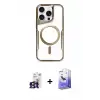 ieg™ iPhone 16 Pro Max Kılıf Yadigar Klasik Özel Seri - Siyah Bilvis 5in1 5D Magic Hayalet Cam Ekran Koruyucu + Bilvis Titan Kamera Lens - TMGI
