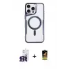 ieg™ iPhone 16 Pro Max Kılıf Yadigar Klasik Özel Seri - Siyah Buffer Cam Ekran Koruyucu + Bilvis Titan Kamera Lens - SH