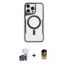 ieg™ iPhone 16 Pro Max Kılıf Yadigar Klasik Özel Seri - Siyah Buffer Cam Ekran Koruyucu + Bilvis Titan Kamera Lens - SH