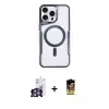 ieg™ iPhone 16 Pro Max Kılıf Yadigar Klasik Özel Seri - Siyah Buffer Cam Ekran Koruyucu + Bilvis Titan Kamera Lens - GS