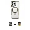 ieg™ iPhone 16 Pro Max Kılıf Yadigar Klasik Özel Seri - Siyah Buffer Cam Ekran Koruyucu + PVD Metal Kamera Lens - GD
