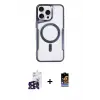 ieg™ iPhone 16 Pro Max Kılıf Yadigar Klasik Özel Seri - Siyah Buffer Hayalet Cam Ekran Koruyucu + Bilvis Titan Kamera Lens - SH