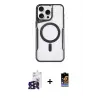 ieg™ iPhone 16 Pro Max Kılıf Yadigar Klasik Özel Seri - Siyah Buffer Hayalet Cam Ekran Koruyucu + Bilvis Titan Kamera Lens - SH